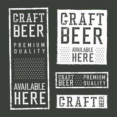 Craft Beer Signs. Vector collection of labels themed craft beer.