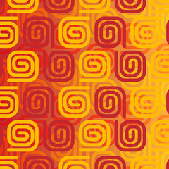 Fototapeta premium Abstract swirls concept vector yellow and red background decorative