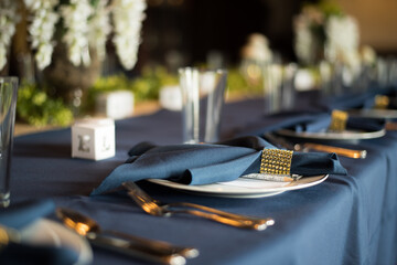 Table setting at a wedding reception