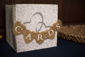 wedding Gift Card Box with the word CARDS 