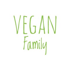 ''Vegan family'' Lettering