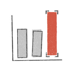 Graph chart icon vector. Growth Icon Symbol Grunge Vector