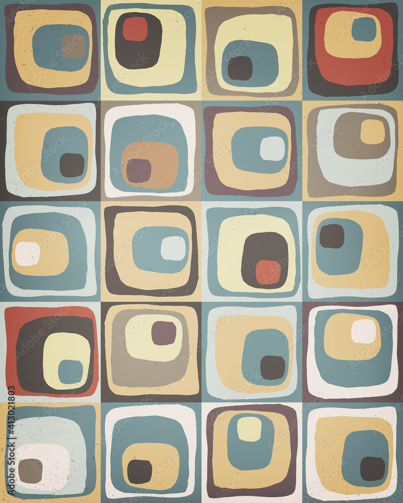 Poster abstract color shapes vector background. hand drawn shapes and retro texture. contemporary modern tr