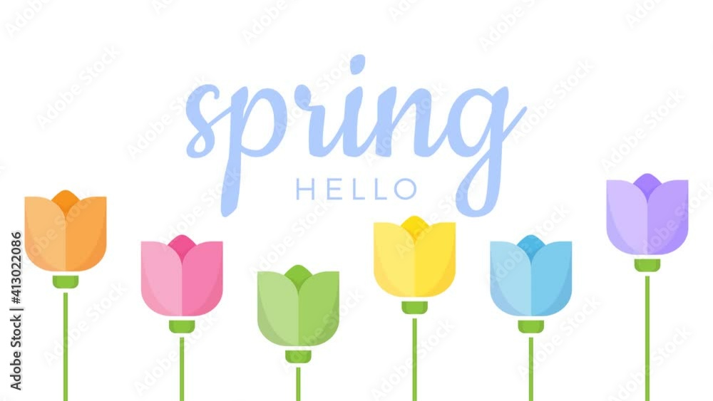 Poster flower boquet animated icon. 4k animated icon to improve project and explainer video . hello spring 