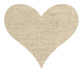 Heart with beige canvas texture