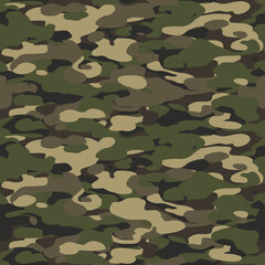Fototapeta premium Forest texture background seamless. Camouflage pattern background seamless vector illustration.