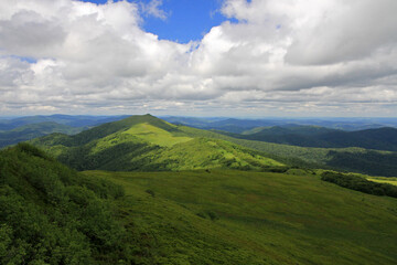 Fototapeta premium Landscape of Polonina Wetlinska, Bieszczady National Park, Poland 