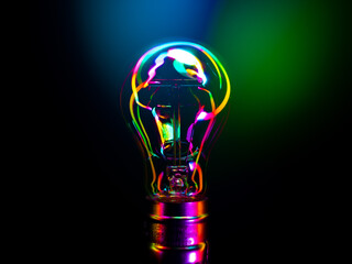 light bulb on a colored background