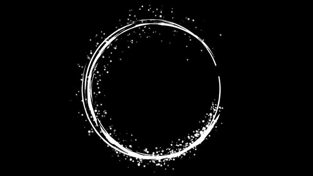 CIRCLE FRAME WITH SPARKLE DOTS. DECORATIVE TITLE DESIGN