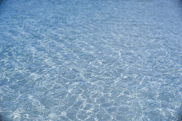 日光に照らされキラキラ輝く海の波模様の背景画像