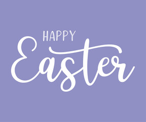 Hand drawn HAPPY EASTER quote as logo. Lettering for greeting card, ad, promotion, poster, flyer, banner.