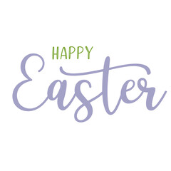 Fototapeta na wymiar Hand drawn HAPPY EASTER quote as logo. Lettering for greeting card, ad, promotion, poster, flyer, banner.