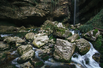 Fototapeta premium rocks in a mountain river 