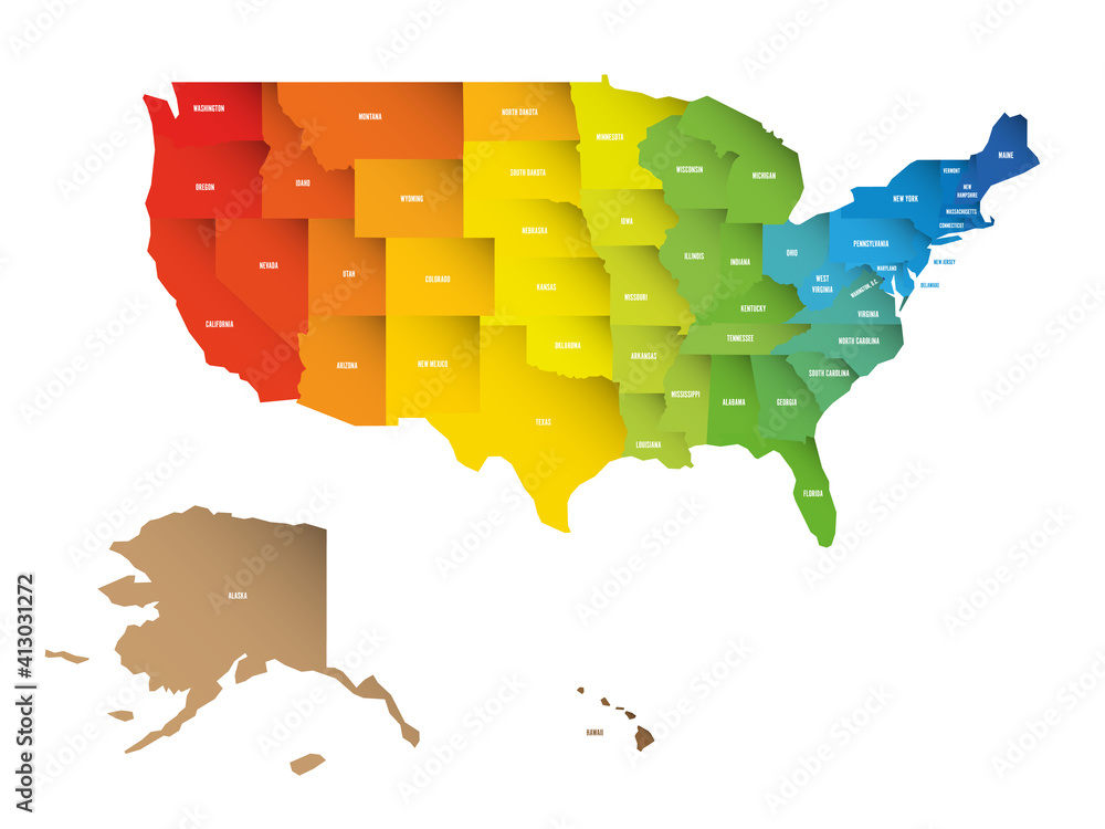 Wall mural colorful map of usa - Wall murals