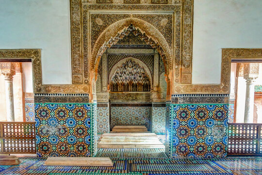 Architectural details of the Saadian Tombs in Marrakech