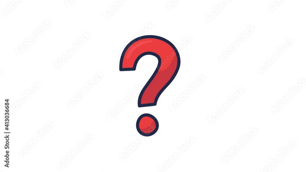 Poster animated question mark, white chalk section, ideal for compositing, use as a mask, ideal footage to 