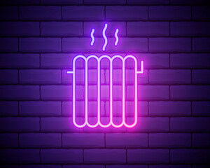 radiator for warming up neon icon. Elements of hotel set. Simple icon for websites, web design, mobile app, info graphics