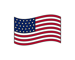 USA flag national American flat icon, United States of America country illustration vector