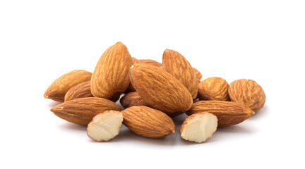 Almonds isolated on white background