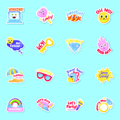
Flat Gradient Stickers in Editable Style

