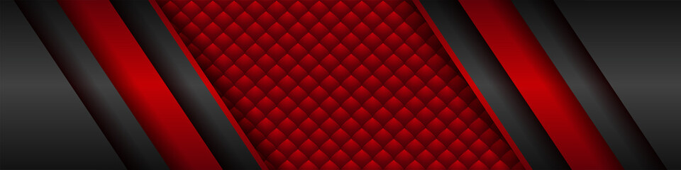 Abstract 3d metallic red shiny color black frame layout modern tech design . Modern dark metal corporate concept banner vector template background