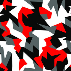 Geometric camouflage texture seamless pattern. Abstract modern military camo ornament for fabric and fashion print. Vector illustration. © Алексей Панков