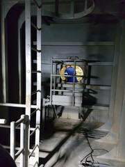 Inside a ballast tank, confined space of a rig