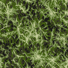 Camouflage texture seamless pattern. Abstract hand drawn endless floral branch background in military style. Fabric and fashion print template. Vector illustration.