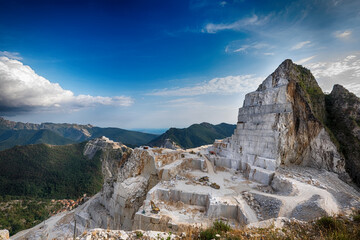 Carrara Quarry Tuscany Massa - The white Marble  - obrazy, fototapety, plakaty