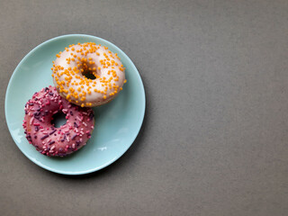 donuts on a plate 