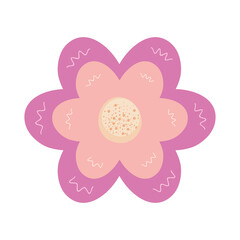 pink flower icon, colorful design