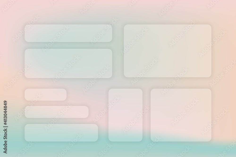 Poster Abstract gradient background. Transparent frame in glass morphism style