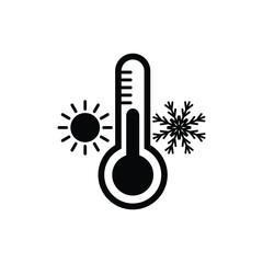 Thermometer icon vector. Cold weather icon. hot weather.  Temperature sign 