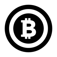 Bitcoin icon vector cryptocurrency symbol for digital asset and wallet in a flat color glyph pictogram illustration