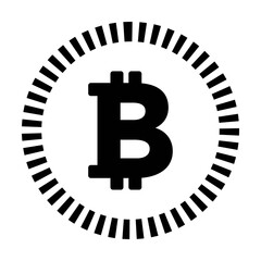 Bitcoin icon vector cryptocurrency symbol for digital asset and wallet in a flat color glyph pictogram illustration