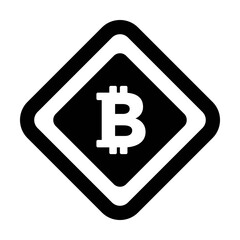 Bitcoin icon vector cryptocurrency symbol for digital asset and wallet in a flat color glyph pictogram illustration