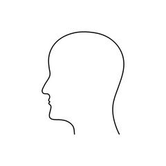 human head profile icon - vector  