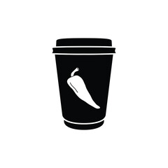 coffee with chili pepper icon vector