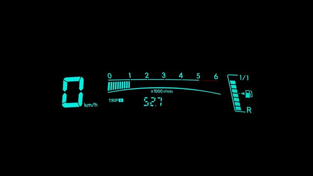 Digital car speedometer display while accelerating,fuel vehicle engine power,transportation