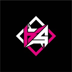 Modern minimalist design with letter K S initials and rectangular frame