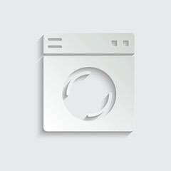 paper washing machine icon. line style icon