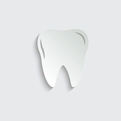 paper Tooth  black vector icon. dentist icon 