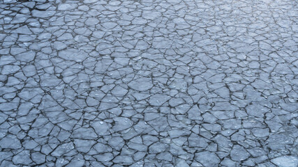 Big chunks of ice blocks forming a beautiful pattern, after the icebreaker ship passed by and crushed the densely packed ice. This is a necessity so that the sea traffic can continue in Stockholm. © Anders