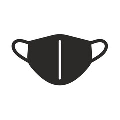 Face mask icon. Face covering. Washable and reusable face mask. Vector icon isolated on white background.