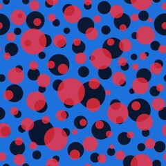 Obraz na płótnie Canvas Abstract seamless pattern with colorful balls.Illustration of overlapping colorful dots pattern for background abstract.Polka dots ornament.Good for invitation,poster,card,flyer,banner,textile,fabric