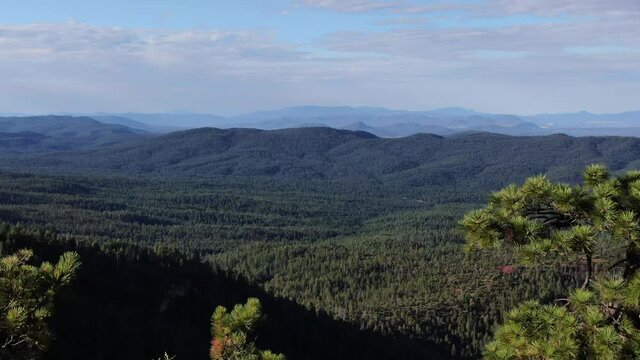 Aerial footage over the Mogollon Rim in Northern Arizona. 