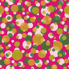 Abstract seamless pattern with colorful balls.Illustration of overlapping colorful dots pattern for background abstract.Polka dots ornament.Good for invitation,poster,card,flyer,banner,textile,fabric