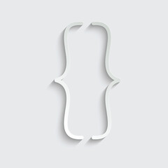 paper math sign Bracket  icon vector