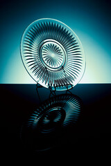 Decorative plate with blue background