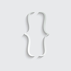 paper math sign Bracket  icon vector